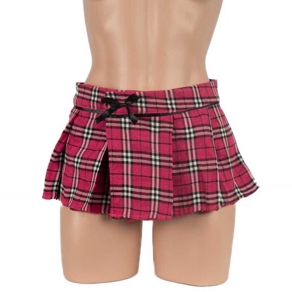 Poison Rose Tartan School Girl Mini-Skirt