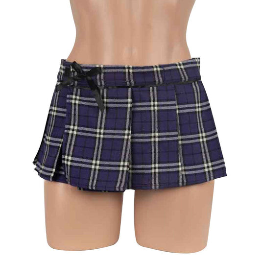 Poison Rose Tartan School Girl Mini-Skirt