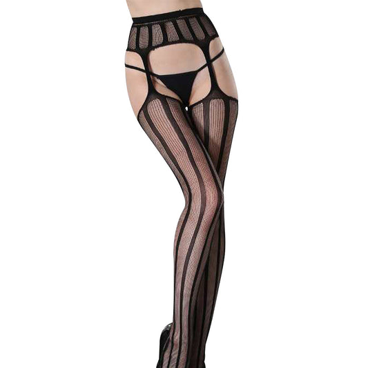 CindyLove Striped Thigh High Stockings with Garter