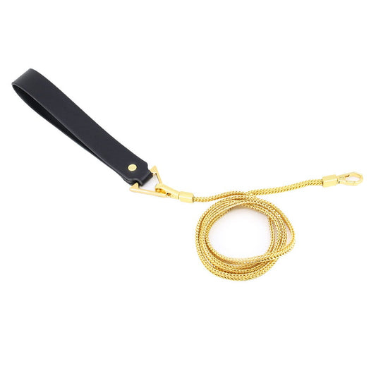 Love in Leather Snake Chain Bondage Lead - Gold