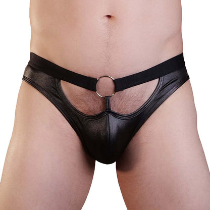 Love in Leather Wet Look 1 Ring Jock Strap