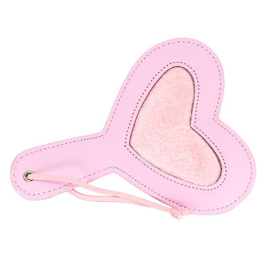 Love In Leather Faux Fur Heart Paddle