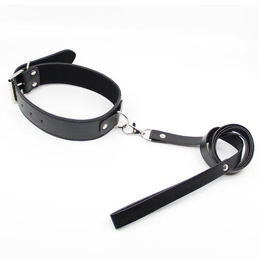 Love In Leather Faux Leather Unlined Collar and Lead