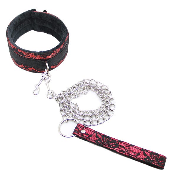 Love In Leather Satin Collar and Lead Set