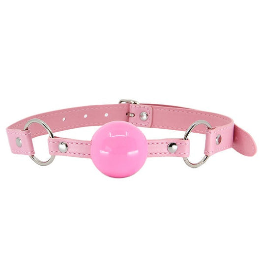 Love In Leather Pink Faux Leather Ball Gag