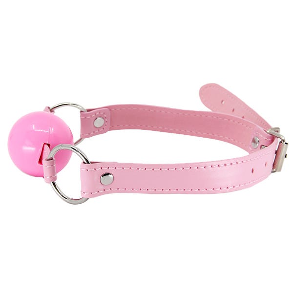 Love In Leather Pink Faux Leather Ball Gag