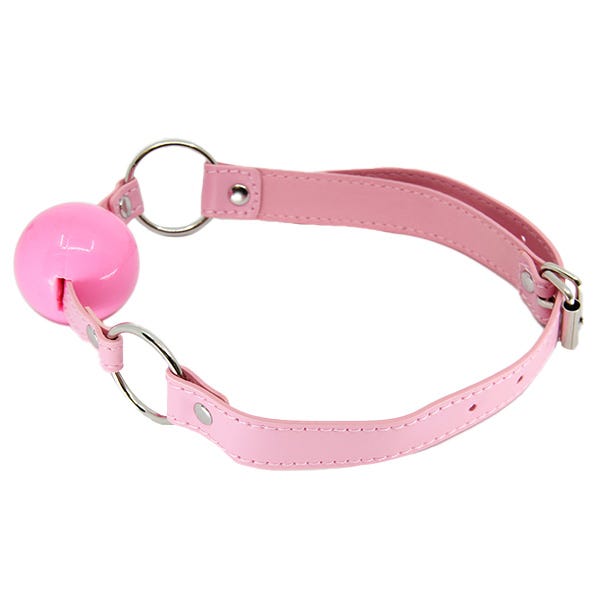 Love In Leather Pink Faux Leather Ball Gag