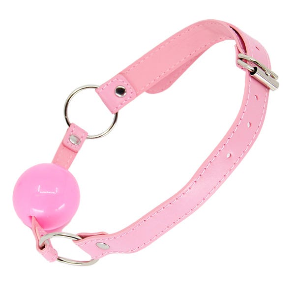 Love In Leather Pink Faux Leather Ball Gag