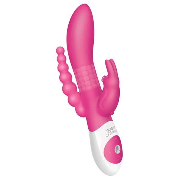 The Rabbit Company Beaded DP Rabbit Vibrator - Pink