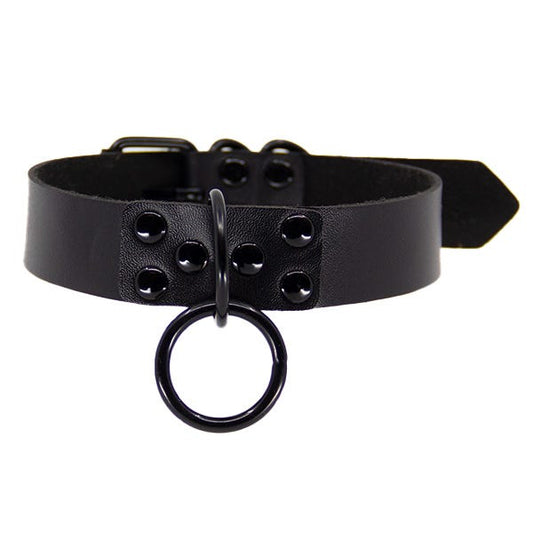 Love In Leather Black Hardware Faux Leather Choker