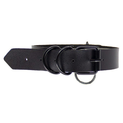 Love In Leather Black Hardware Faux Leather Choker