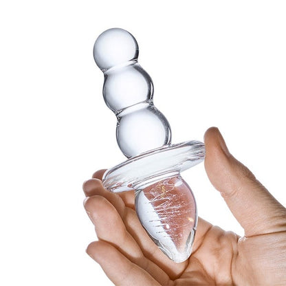 Glas 4.5-inch Titus Beaded Glass Butt Plug