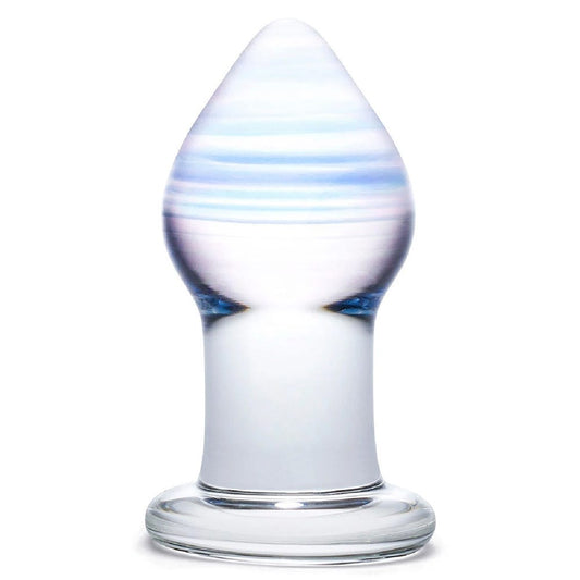 Glas 3.25 Inch Amethyst Rain Glass Butt Plug