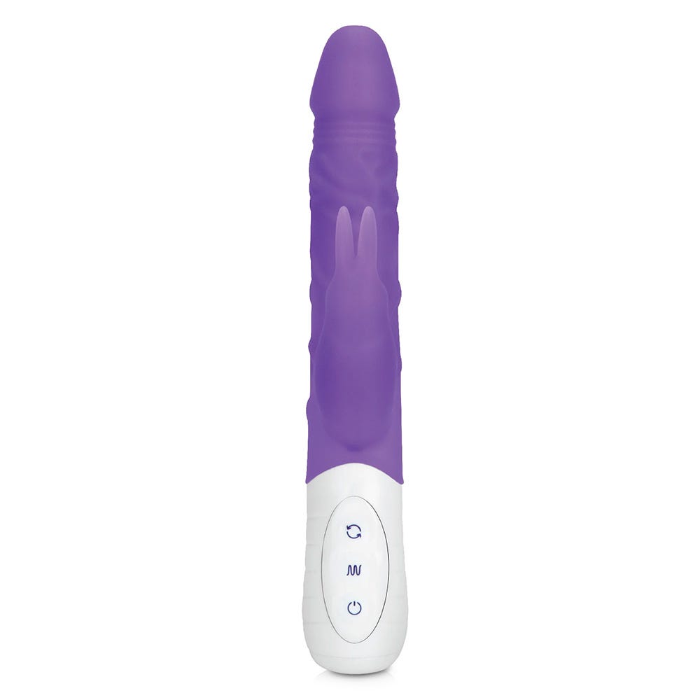 Rabbit Essentials Slim Double Penetration Rechargeable Rabbit Vibrator with Rotating Beads