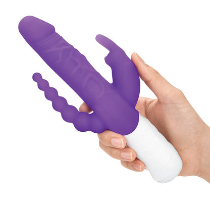 Rabbit Essentials Slim Double Penetration Rechargeable Rabbit Vibrator with Rotating Beads