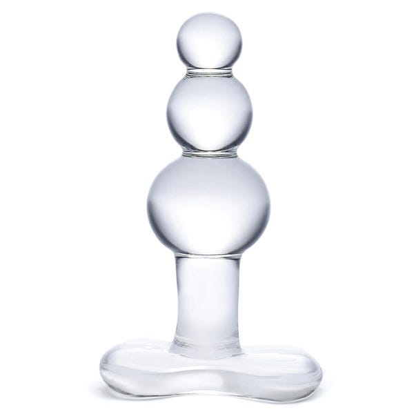 Glas 4-inch Beaded Glass Butt Plug