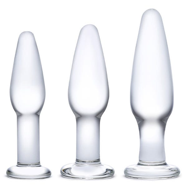 Glas 3-Piece Glass Butt Plug Anal Training Set