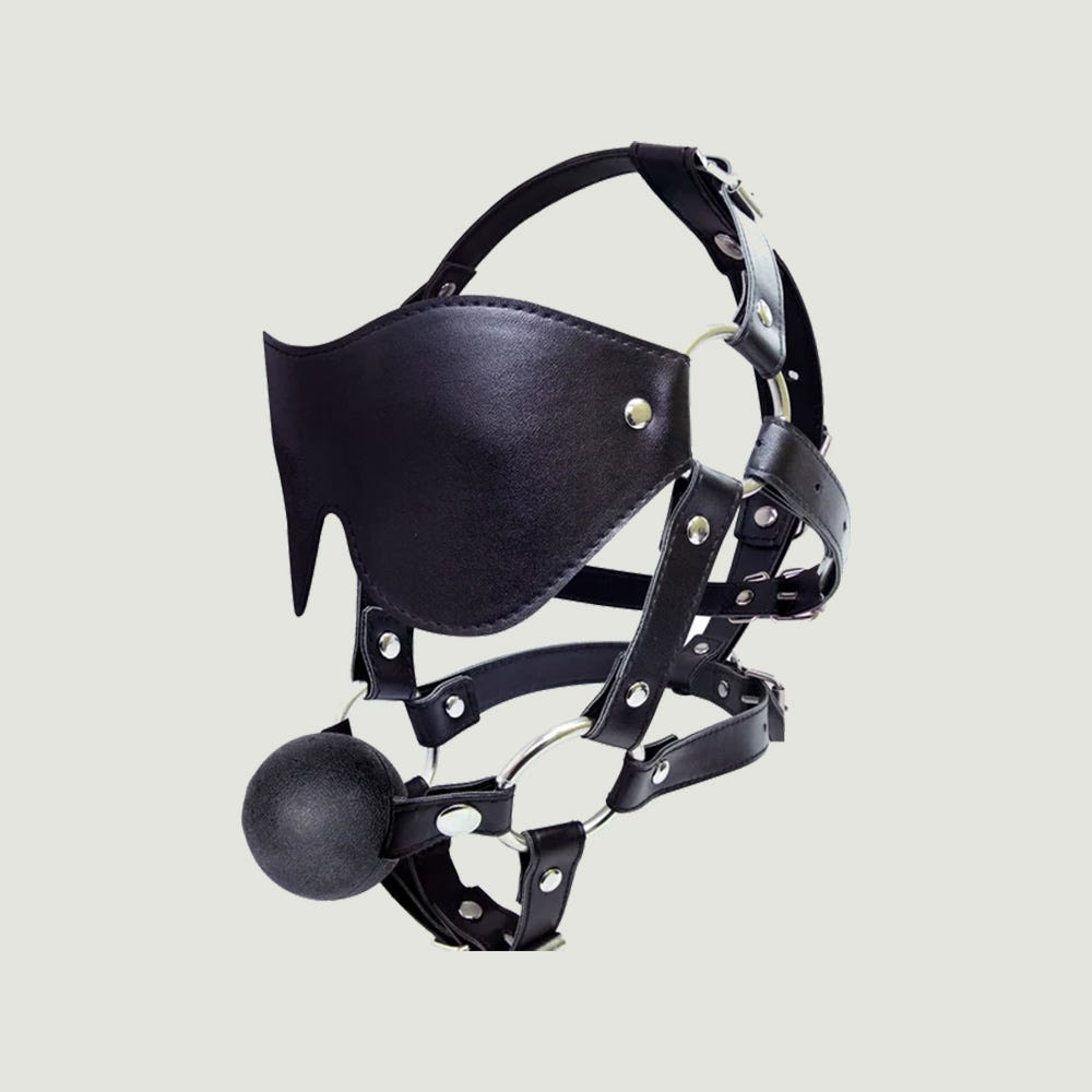 Mysterious Eye Mask Harness and Ball Gag