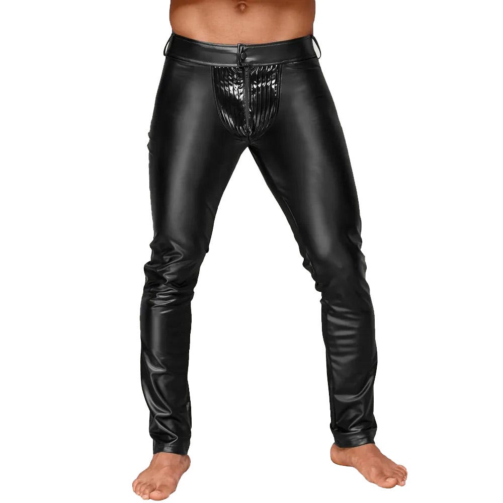 Noir Power Wetlook Mens Trousers