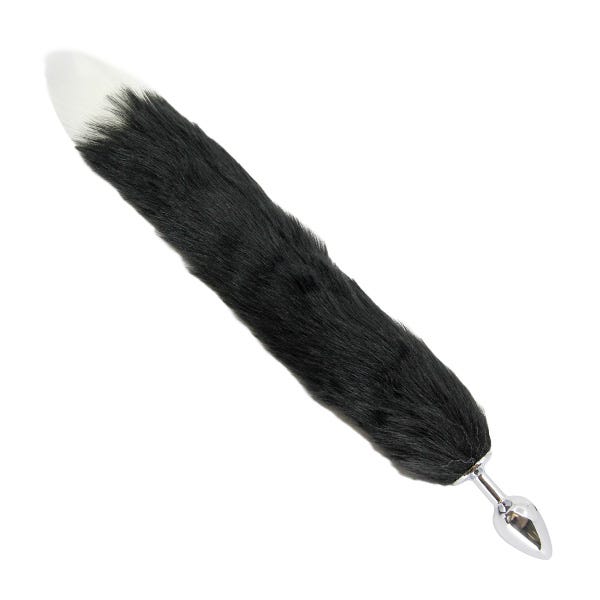 Love In Leather Butt Plug with Ombre Foxtail