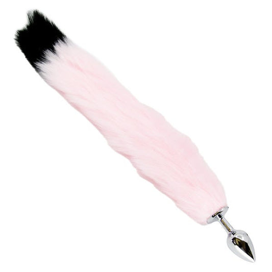 Love In Leather Butt Plug with White Tipped Foxtail