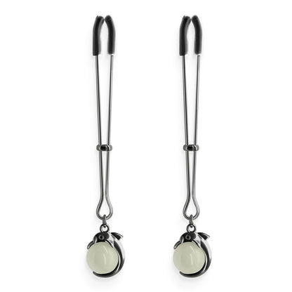 Bound Nipple Clamps 1 Gunmetal with Dangling Pendants