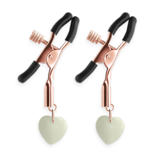 Bound Nipple Clamps 3 Rose Gold Glow in the Dark