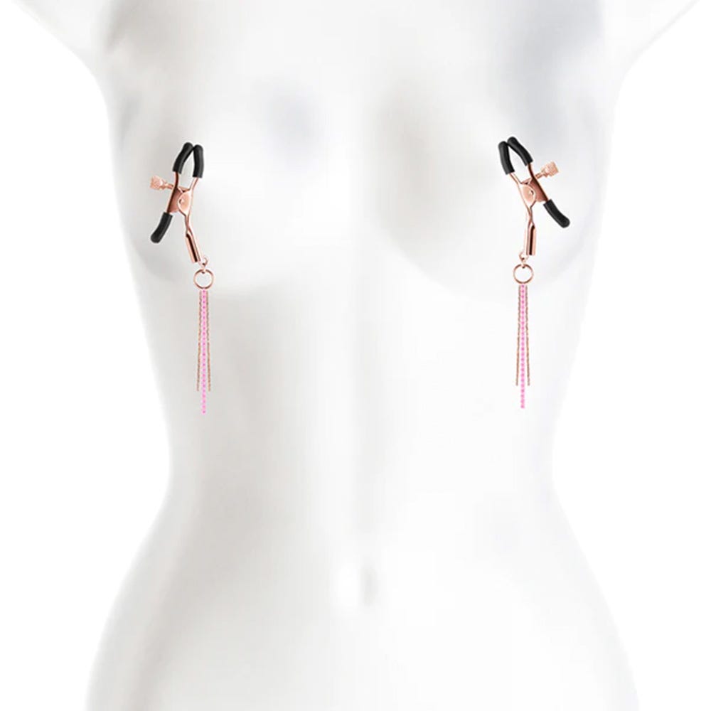 Bound D3 Adjustable Nipple Clamps with Tassels - Rose Gold