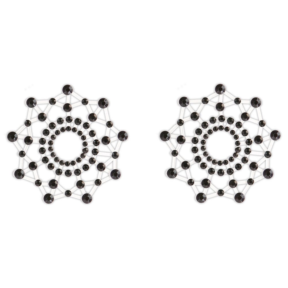 Pretty Pasties Black Beaded Flower Pasties