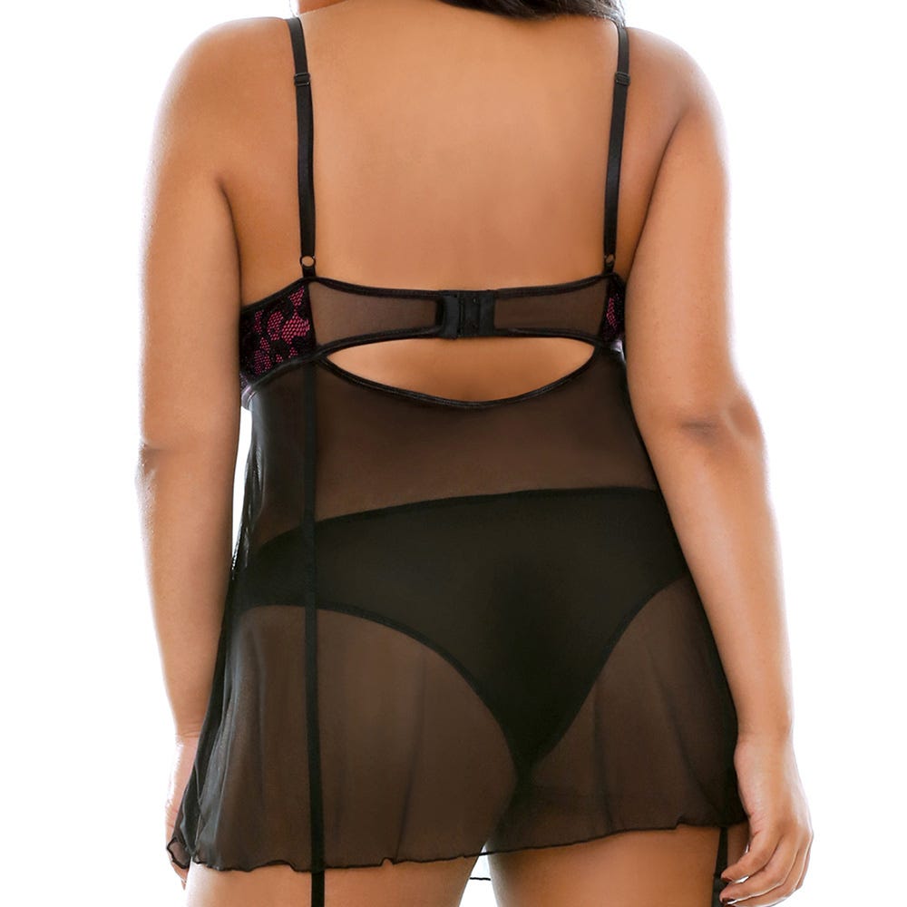 Fantasy Lingerie Madison Gartered Babydoll & Panty