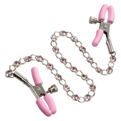 Nipple Play Crystal Chain Pink Nipple Clamps