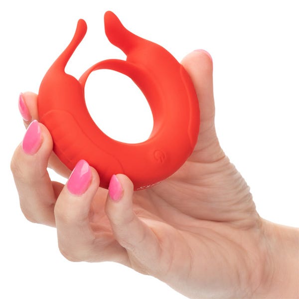 CalExotics Silicone Rechargeable Taurus Enhancer Cock Ring and Clitoral Teaser