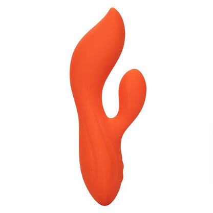 Stella Orange Liquid Silicone Dual Pleaser Curved G-Spot Rabbit Vibrator