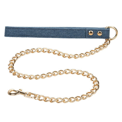 CalExotics Ride 'Em Premium Denim Collection Collar with Leash