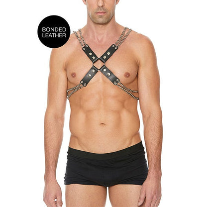 Ouch Chain And Chain Bonded Leather Harness