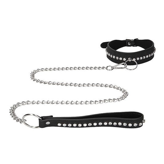 Ouch! Diamond Studded Collar with Leash