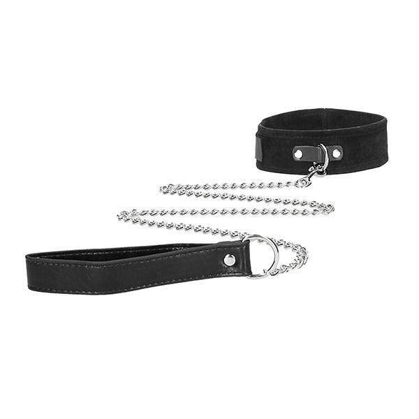 Ouch Black & White Velcro Collar And Hand Cuffs