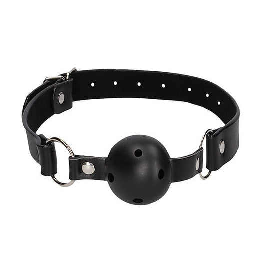 Ouch Black & White Breathable Ball Gag With Leather Strap