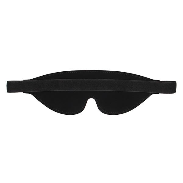 Ouch Black & White Stitched Leather Logo Eye Mask