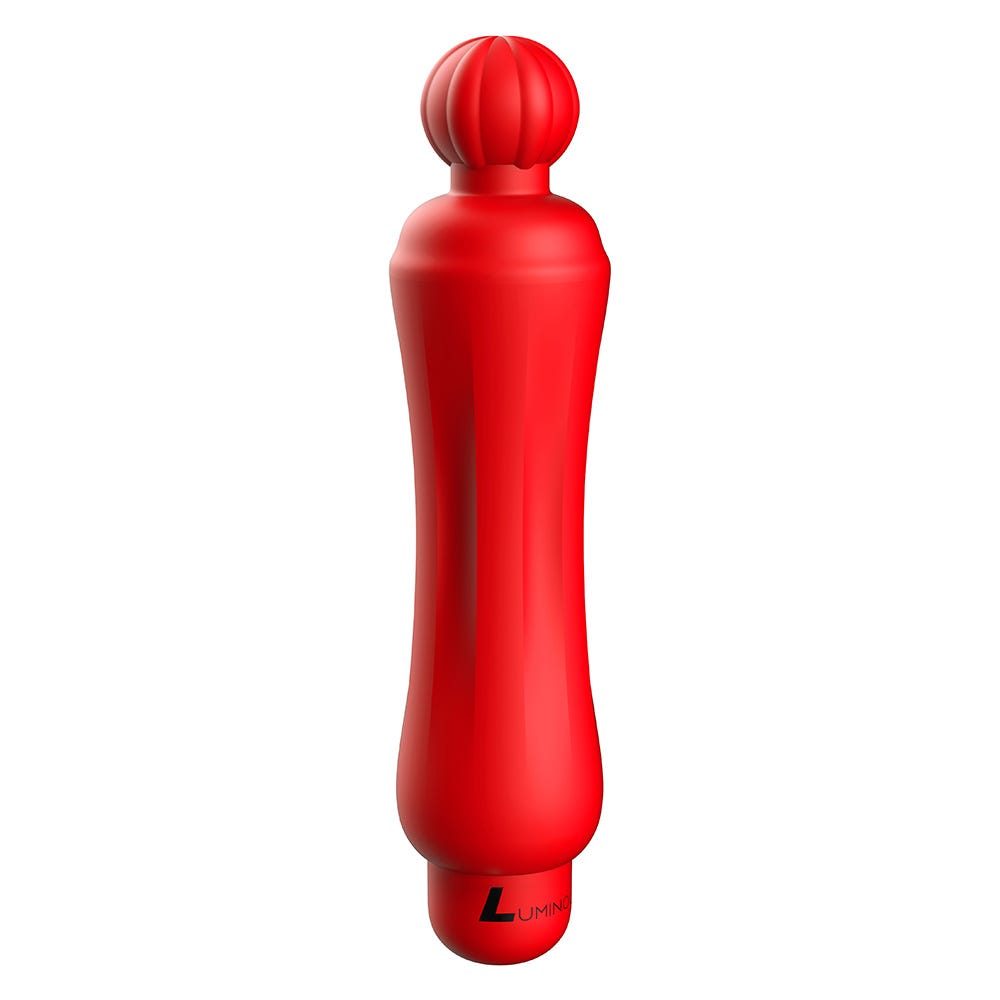 Luminous Demi Ultra Soft Silicone 10-Speed Round Tip Bullet Vibrator - Red