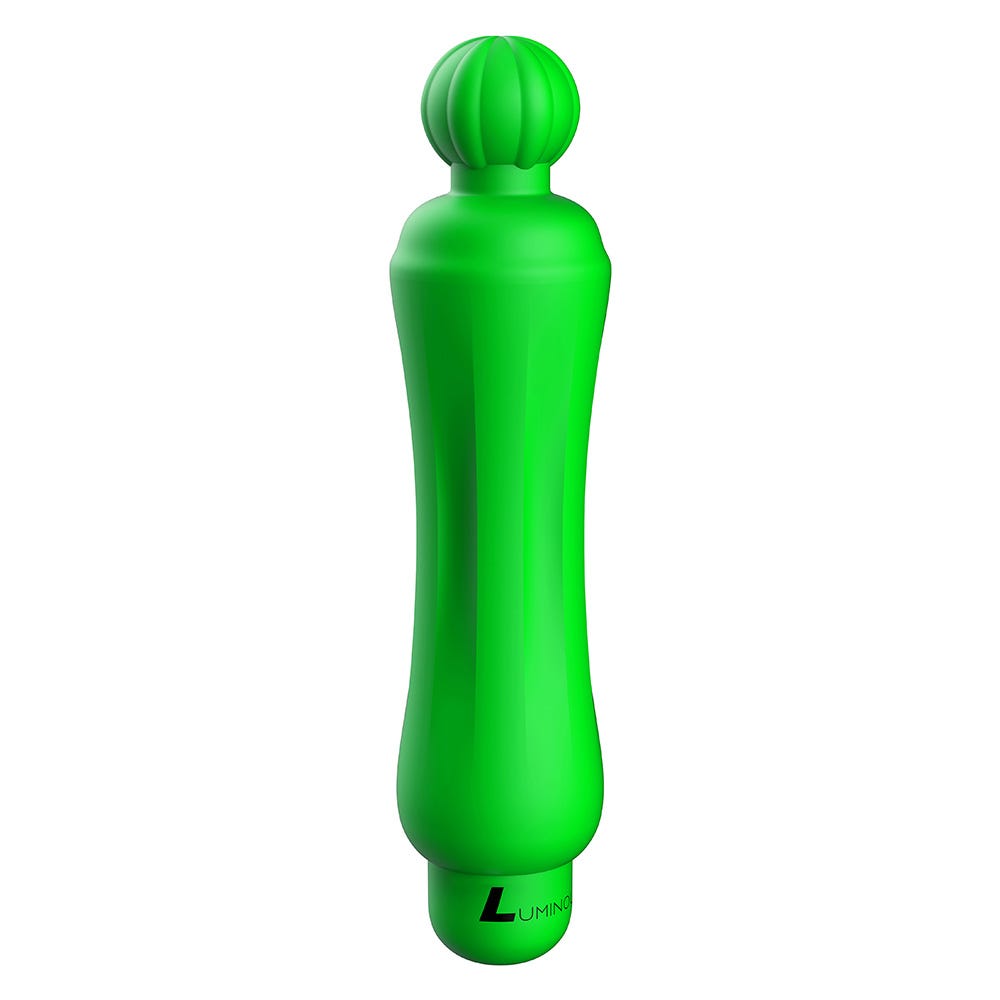 Luminous Demi Ultra Soft Silicone 10-Speed Round Tip Bullet Vibrator - Green