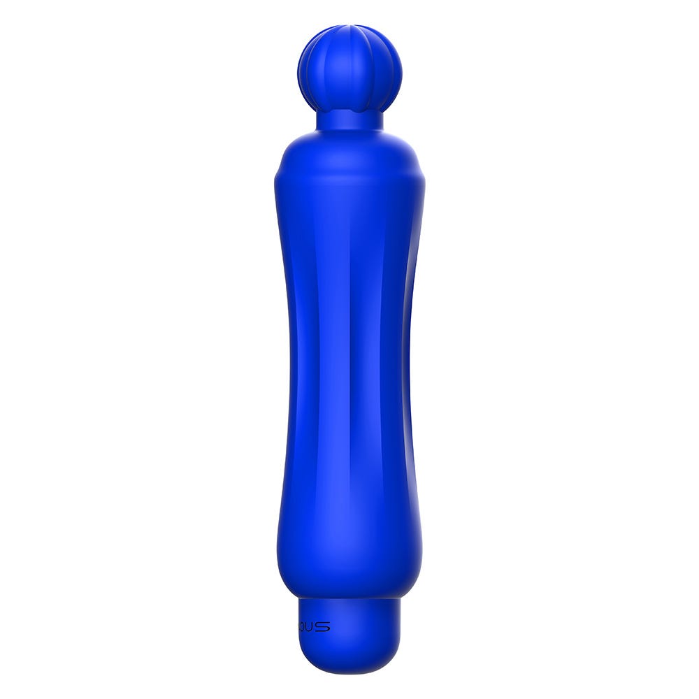 Luminous Demi Ultra Soft Silicone 10-Speed Round Tip Bullet Vibrator - Blue