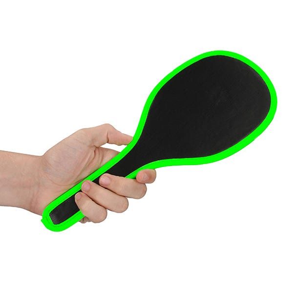 Ouch! Glow In the Dark Bonded Leather Round Paddle