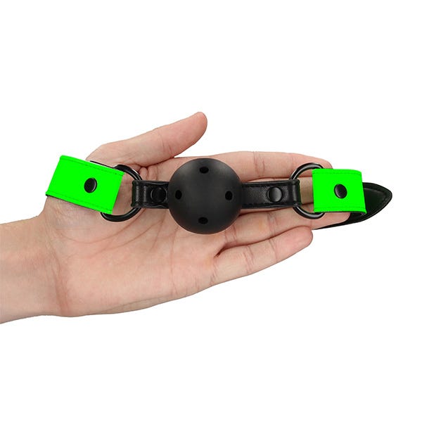 Ouch! Glow In the Dark Bonded Leather Breathable Ball Gag