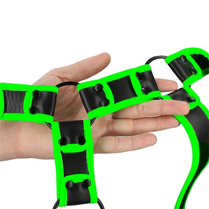 Ouch! Glow In The Dark Bonded Leather Harness