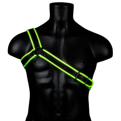 Ouch! Glow In The Dark Bonded Leather Gladiator Harness