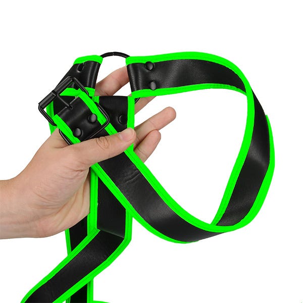 Ouch! Glow In The Dark Bonded Leather Gladiator Harness