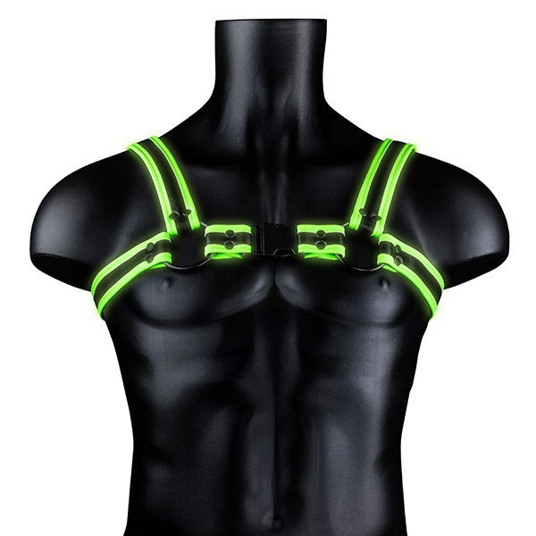 Ouch! Glow In The Dark Bonded Leather Buckle Harness