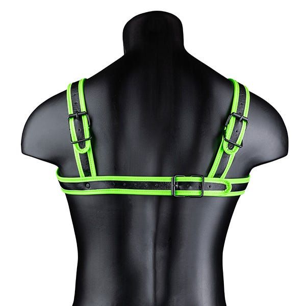 Ouch! Glow In The Dark Bonded Leather Buckle Harness