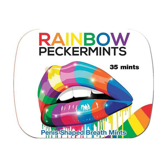 Hott Products Rainbow Peckermints Penis Shaped Breath Mints in Metal Tin 24g